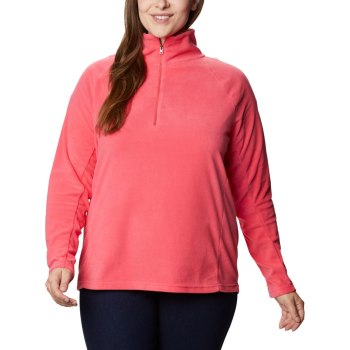 Columbia Ženske Majice S Kapuljačom - Glacial IV 1/2 Zip Plus Size Svijetlo Roze | URTH-02734